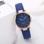 Round Face Rhinestone Star Sky Silver Pink Women for Watch Leisure Fashion Trend Frosted Belt Vintage Black Quartz Wristwatch - Image 3