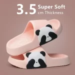 2024 Summer Women Slippers Bath Thick Platform Non-Slip Home Panda Cartoon Flip Flops Beach Sandals Ladies Slides Indoor Outdoor