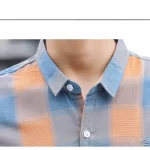 Men's Clothing Summer Button Checkered Cardigan Short Sleeve Letter Turn-down Collar Contrast Color Shirt Casual Formal Tops - Image 3
