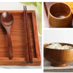 Japanese Solid Wooden Children's Cutlery Set Chopsticks Bowls Spoon Tray Wooden Cutlery Kitchenware Dinner Set Plates and Dishes - Image 6