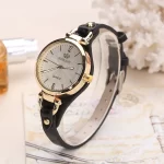 2024 Quartz Watch Women PU Leather Thin Strap Wristwatch Ladies Watches Solid Color Fashion Women Gift Watch Relojes Para Mujer - Image 3