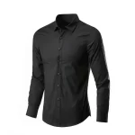 All Season Fashion Men's Business Dress Slim Fit Working Shirt Anti-Wrinkle Solid Long Sleeve Social Formal Shirts For Men - Image 2