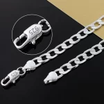 925 Sterling Silver Necklace For Men's 16/18/20/22/24 Inches Classic 8MM Chain Luxury Jewelry Wedding Christmas Gifts - Image 3