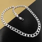 925 Sterling Silver Necklace For Men's 16/18/20/22/24 Inches Classic 8MM Chain Luxury Jewelry Wedding Christmas Gifts - Image 5