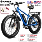 AMYET Electric Bike EB26 Blue Adults Electric Bicycle 31mph Peak 1500W 720WH Ebike 26" Fat Tire Mountain Bike Electric Dirt Bike - Image 2