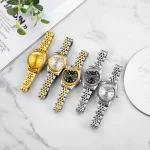 Couple Quartz Watch for Women Men Diamond Stainless Steel Calendar Lover Simple Leisure Fashion Gold Clock Wristwatch Relogio - Image 4