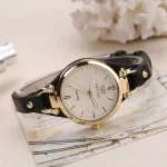 2024 Quartz Watch Women PU Leather Thin Strap Wristwatch Ladies Watches Solid Color Fashion Women Gift Watch Relojes Para Mujer - Image 6