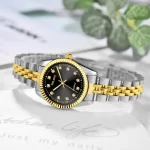 Couple Quartz Watch for Women Men Diamond Stainless Steel Calendar Lover Simple Leisure Fashion Gold Clock Wristwatch Relogio - Image 3