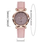 Round Face Rhinestone Star Sky Silver Pink Women for Watch Leisure Fashion Trend Frosted Belt Vintage Black Quartz Wristwatch - Image 6