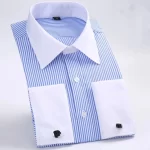 2023 New Men's French Cuff Dress Shirt White Long Sleeve Formal Business Buttons Male Shirts Regular Fit Cufflinks Shirt M~6XL - Image 6