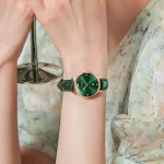 OLEVS Women Watch Luruxy Fashions Original Wristwatch Green Dial Leather Strap Waterproof Women's Watch Elegant Casual Gift Set - Image 5