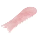 100% Natural Rose Quartz Traditional Guasha Jade Board Fish Shape Massager Personal Health Care Scraper Tool Body Massage Mat