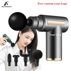 Massage Gun Electric Massager Portable Percussion Muscle Relax Pain Relief Body Neck Back Vibration Massaged Free Custom Logo