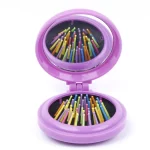 Portable Mini Folding Comb Massage Comb Travel Brush With Mirror Hair Brush Makeup Tool Hairbrush Antistatic Rainbow Comb - Image 5
