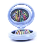 Portable Mini Folding Comb Massage Comb Travel Brush With Mirror Hair Brush Makeup Tool Hairbrush Antistatic Rainbow Comb - Image 2