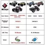 1:16 70KM/H Or 50KM/H 4WD RC Car With LED Remote Control Cars High Speed Drift Monster 4x4 Truck for Kids vs Wltoys 144001 Toys - Image 2