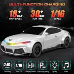 Remote Control Car Charging New Energy Sports RC Car High Speed with Charging Post, Automatic Parking, Led Lights & Sound - Image 2