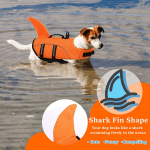 Dog Life Jackets for Extra Large Dogs, Dog Life Vest for Boating Swimming Kayaking, Shark Fin Dog Lifejackets Floatation Vest for Pool Lake, Reflective Dog Water Vest for Golden Retriever, Orange, XXL - Image 3