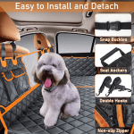 600D Heavy Dog Seat Cover for Back Seat, Durable Large Dog Car Seat Cover with 2 Seat Belts, Back Seat Cover for Travel Pet Supplies, 100% Waterproof Dog Hammock for Car, SUV, Truck - Image 4