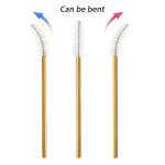 300 Pcs Disposable Mascara Wands Brushes Eyelash Extensions Eye Lash Wand Makeup Applicators Tool, Gold/White - Image 3