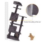 55'' Cat Tree Tower Condo Multi Platforms Kitty Play House Safety Scratch Post - Image 5