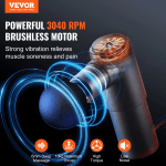 VEVOR Massage Gun Deep Tissue, Percussion Mini Muscle Massage Gun for Athletes - with 4 Speed Levels & 4 Massage Heads, 12V 2500Mah Batteries, Handheld Massage Gun for Pain Relief, Muscle Relaxation - Image 2