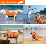 Dog Life Jackets for Extra Large Dogs, Dog Life Vest for Boating Swimming Kayaking, Shark Fin Dog Lifejackets Floatation Vest for Pool Lake, Reflective Dog Water Vest for Golden Retriever, Orange, XXL - Image 7