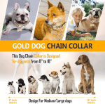 Gold Dog Chain Collar 19Mm Stainless Steel Cuban Link Chain Strong Heavy Duty Chew Proof Dog Necklace with Buckle for Luxury Training Dog Chain Collars for Medium Large Dog Gold Chain (16 Inch) - Image 7