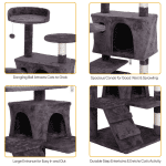 55'' Cat Tree Tower Condo Multi Platforms Kitty Play House Safety Scratch Post - Image 4