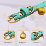 3 Pack Leather Cat Collars with Bells Soft Pet Safety Collar Kitten Collars with Bell Orange Yellow Mint Green(S) - Image 5