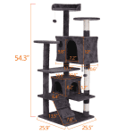 55'' Cat Tree Tower Condo Multi Platforms Kitty Play House Safety Scratch Post - Image 2