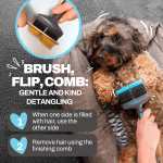 Doodle Brush for Dogs - Dog Hair Brush, Dog Brush for Poodles, Goldendoodle Brush, Bernedoodle - Flexible Head Slicker Brush for Dogs, Poodle Brush, Labradoodle Brush, Sheepadoodle - Dual Head - Image 3