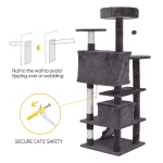 55'' Cat Tree Tower Condo Multi Platforms Kitty Play House Safety Scratch Post - Image 7