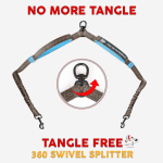 Exquisite Double Leash for Two Dogs - 2-In-1 Dog Leash Coupler - Large, Grey & Blue - Image 5