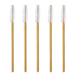 300 Pcs Disposable Mascara Wands Brushes Eyelash Extensions Eye Lash Wand Makeup Applicators Tool, Gold/White - Image 2