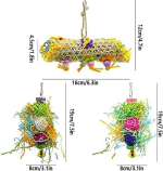 SHANTU 3Pack Bird Chewing Toys Foraging Shredder Toy Parrot Cage Shredder Toy Bird Loofah Toys Foraging Hanging Toy for Cockatiel Conure African Grey Parrot - Image 2