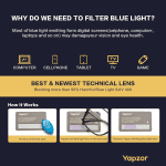 Computer Blue Light Blocking Glasses Square anti Eye Strain/Uv/Glare Blue Light Filter Gaming Eyeglasses for Women Men - Image 4