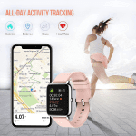 Smart Watches for Women 1.4 Touch Screen Smart Watch Fitness Tracker with Heart Rate Blood Pressure IP68 Waterproof Smartwatch for Android Ios Phones Activity Tracker with Step Counter Runing Watch - Image 2
