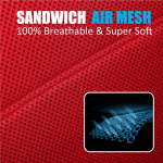 Leather and Mesh Car Seat Cover Full Set in 9Pcs Universal Fit for Cars Trucks Vans & Suvs Airbag Compatible (Red) - Image 4