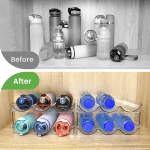 Water Bottle Organizer for Cabinet, Water Bottle Storage Organizer, 2 Packs Water Bottle Storage Rack, Water Bottle Holder for Cabinet, Stackable Water Bottle Storage Rack - Image 4