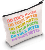 Therapist Appreciation Gift Do Your Notes Makeup Bag Rainbow Therapist Cosmetic Bag LGBTQ Therapist Gift (Do Your Notes M)