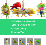 SHANTU 3Pack Bird Chewing Toys Foraging Shredder Toy Parrot Cage Shredder Toy Bird Loofah Toys Foraging Hanging Toy for Cockatiel Conure African Grey Parrot - Image 3