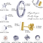 Stud Earrings for Women and Men Hypoallergenic Earrings Studs Set Dainty Stainless Steel Earrings Studs for Women Sensitive Ears - Image 2