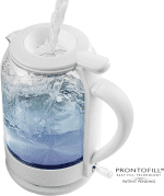 Electric Kettle with 1.5L Borosilicate Glass, 1500W Fast Boiling Water Heater for Coffee or Tea, Prontofill Technology, Auto Shut-Off, Boil-Dry Protection & Stainless Steel Filter, White KG516W - Image 3