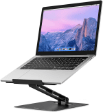 LSX5 Aluminum Laptop Stand, Ergonomic Adjustable Notebook Stand, Riser Holder Computer Stand Compatible with Air, Pro, Dell, HP, Lenovo More 10-14" Laptops (Black) - Image 2