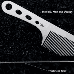 1PC Titanium Steel Comb Professional Salon Hair Hairdressing Anti-Static Barbers Comb Ultra Thin Hair Brush for Men - Image 4