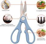 Kitchen Scissors for General Use Woman Kitchen Accessories Shears Heavy Duty Cooking Shears Left Handed Black Scissors Adults Sharp Utility Siccors for Food(B,1) - Image 3