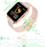 Smart Watch, Fitness Tracker, TFT LCD Screen Smartwatch with Heart Rate and Sleep Monitor, IP67 Waterproof Activity Tracker with Pedometer, for Android and Ios (Pink) - Image 8