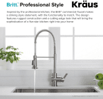 Britt Commercial Style Spot Free Stainless Steel Pre-Rinse Kitchen Faucet with Deck Plate, KPF-1690SFS - Image 3