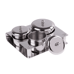 3 Pieces Nail Art Equipment Cup Bowls Stainless Steel Acrylic Liquid Powder Cup Stainless Steel Nail Powder Holder Container with Lids for Nail Art Tools